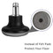 Bell Glides Replacement Office Chair Swivel Caster Wheels to Fixed Stationary Castors, Short Profile Black 5pcs