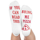 Haute Soiree Women's Novelty Socks - “If You Can Read This, Bring Me Some” - One Size Fits All, Pizza, One size