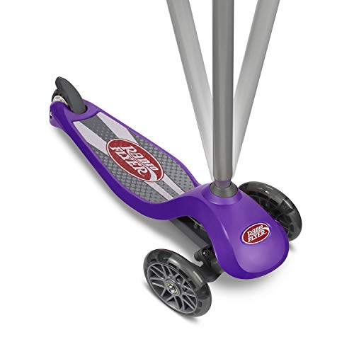 Radio Flyer Lean 'N Glide Scooter with Light Up Wheels Kids Scooter Purple