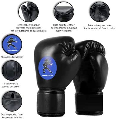 Punching Bag for Kids| Freestanding Ninja Boxing Bag Set incl Boxing Gloves| Toys for Boys| Birthday for Boys 4 5 6 7 8 9 10 11 12 Year Old