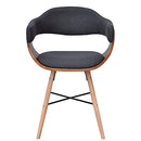 vidaXL 2X Dining Chair Sold Wooden Legs Fabric Grey Armchair Cafe Kitchen