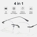 Cyxus Titanium Blue Light Glasses for Men Frameless Rimless Glasses Computer Glasses UV protection Eyeglasses