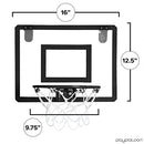 Play Platoon Over The Door Basketball Hoop - Indoor Wall Mounted 16x12 Inch Mini Basketball Hoop Set, Shatter Resistant Backboard & Steel Rim - 2 Balls & Air Pump, Black - US Veteran Owned Company