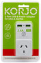 Korjo US USB Adaptor Australia, 2X USB Sockets, 1x AUS/NZ Socket, for USA, America, Canada, White