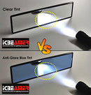 ICBEAMER 15.8" 400mm Easy Clip on Wide Angle Panoramic Blind Spot Fit Auto Interior Rearview Mirror Convex Clear Surface