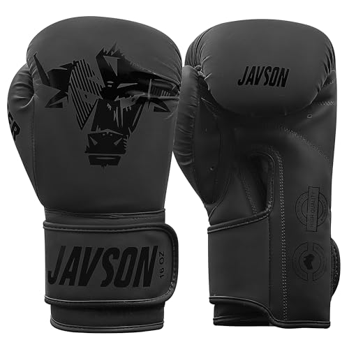Boxing Gloves Rager Series Artificial Leather for Fighting, Kickboxing, Training, Sparring for Men, Unisex, Adult for Boxing Bag, Punch Bag, Focus Pads and Thai Pad by JAVSON (16oz)