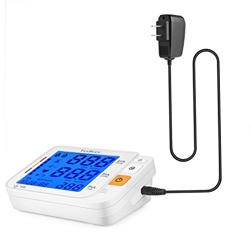 Tediver Digital Blood Pressure Monitor, Large Cuff 22-42cm - Automatic Upper Arm Blood Pressure Cuff Sets with Adapter and Device Case, Backlight LCD screen, 2 Year Warranty