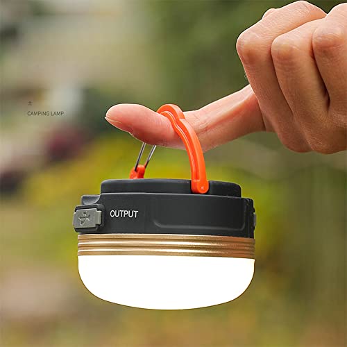 Rechargeable LED Camping Lantern, 3W, 1800mAh, 3 Lighting Modes Camping Lamp with Magnetic Base, IP 65 Waterproof Camping Light for Hiking/Fishing/Emergency, 2 Pack