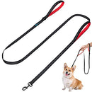 PuppyDoggy Dog Leash for Small to Medium Dogs 6 ft with 3 Reflective Stitching and 2 Traffic Padded Handles Dog Lead/Rope, Pet Leash for Running Walking Training (Black 1 Pack)