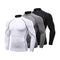 3 Pack Mens Mock Turtleneck Compression Shirts Long Sleeve Sun Protection Shirts Cooling Workout Gym Tops Undershirt, Blkgry+grey+white, Large