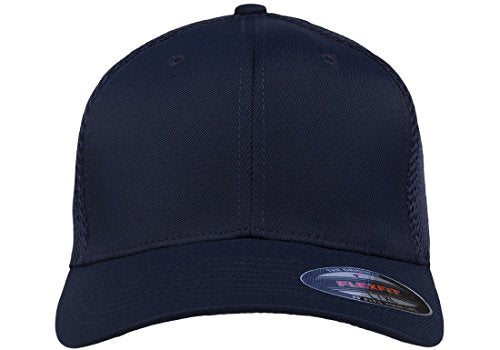 Flexfit Mens Ultrafibre Airmesh Fitted Cap Hat, Navy, Large-X-Large US