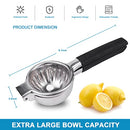 Extra Large Lemon Squeezer Stainless Steel - Easy Squeeze Heavy Duty Manual Lemon Juicer with Non-slip Silicone Handle - Ergonomic Citrus Squeezer & Fruit Juicer for Small Oranges, Limes