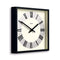 Jones Clocks® Box Silver Dial Wall Clock - Square Clock - Kitchen Clock - Office Clock - Retro Clock - Designer Clock - Colourful Case - Roman Numeral Dial (Black)