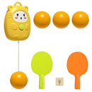 Indoor Hanging Table Tennis Trainer Portable Set, Children's PingPong Trainer Set,Indoor Table Tennis Self-Training Set Parent-Child Interaction Toy Double Sparring Hand-Eye(Yellow)