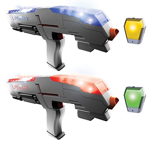 LASER X Two Player Laser Gaming Set, Multi, 2 Laser Units with 2 Arms Receivers 100' Range