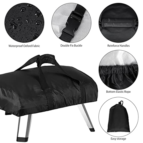 Pizza Oven Cover, Portable 420D Oxford Fabric Waterproof Heavy Duty Weather Resistant Outdoor Carry Cover Compatible with Ooni Koda 12/16 (S-16.1x24.8x6.3inch)