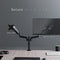 VIVO Dual Arm Computer Monitor Desk Mount with Pneumatic Height Adjustment, Full Articulation, Vesa Stand with C-Clamp and Grommet, Holds 2 Screens Up to 32 Inches (Stand-V002K)