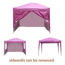 10x10 Pop Up Canopy Tent with Sidewalls Pink Outdoor - Portable Adjustable Instant Gazebo Party Tent, Carrying Bag