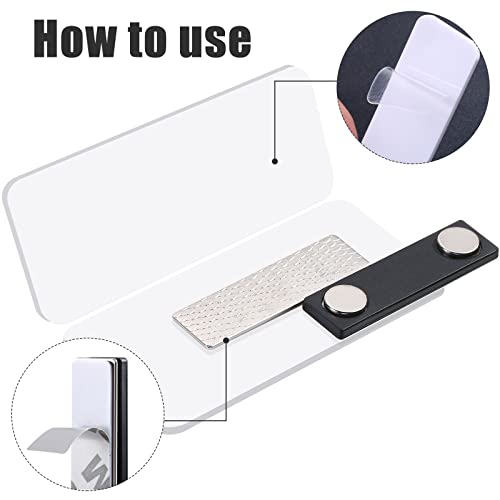 50 Packs Magnetic Name Tags Blank DIY Name Tag Badge Holders with Magnetic Backing White Round Corners and Plastic Blank Badge for Personalized Jacket Shirts Office School Supplies, 1 x 3 Inches
