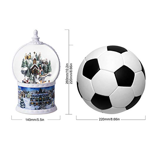 10.2 Inch High Large Size Christmas Snow Globes,Large Size Glitter Globe,6H Timer Musical Box with 8 Christmas Songs