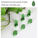 100 Pcs Plant Climbing Wall Fixture Clips with 100 Pcs Clear Acrylic Adhesive Sticker,Green Leaf Shape Garden Wall Clip,Self-Adhesive Hook Vines Traction Invisible Holder for Indoor Outdoor Decoration