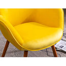 (Yellow) - Roundhill Furniture AC155YL Doarnin Silky Velvet Tufted Button Accent Chair, Yellow