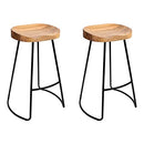 Artiss Bar Stools Stool Set of 2 Kitchen Counter Barstools Dining Chair Chairs Vintage Industrial Style Natural in 65cm Seat Height Floor for Home Bar Dining Room Cafe Outdoor Indoor