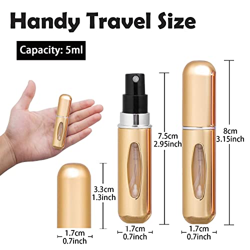 4PCS 5ml Perfume Atomiser Refillable Bottles Portable Mini Underfill Spray Travel Bottle Easy to Refill Empty Atomizer Bottle for Purse Handbag Pocket Luggage,Bright Color