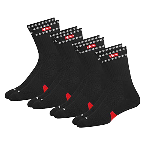 KOPNHAGN Activewear Socks for Men with Hex-Comb Mesh, Dri-Wik Moisture Conntrol, Arch Compression &Thick Cushioning, Crew Length, Pack of 4 Pairs, UK 9-11