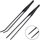 Aquarium Aquascape Tools Kits, 4 in 1 Anti-Rust Aquatic Plant Aquascaping Tool Stainless Steel Black Tweezers Scissors Spatula for Aquarium Tank Clean Aquascape Tools Sets (Black)