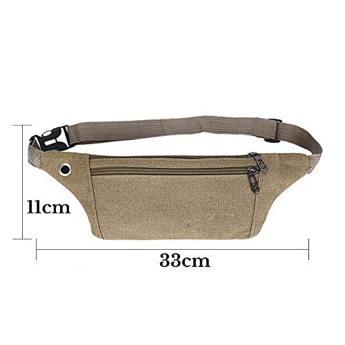 2023 Running Sport Canvas Bum Bag Waist Phone Money Belt Zip Hiking Pouch Wallet Black