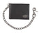 Dickies Men's Leather Slimfold Wallet With Chain, Black, One Size