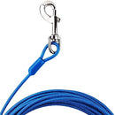 33 FT Dog Leads, Heavy Duty Dog Tie Out Cable Sturdy Long Line Lead for Dogs Training Outdoor in Yard or Camping (Blue)