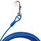 33 FT Dog Leads, Heavy Duty Dog Tie Out Cable Sturdy Long Line Lead for Dogs Training Outdoor in Yard or Camping (Blue)