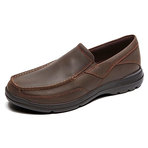 ROCKPORT Men's Junction Point Slip on Oxford, Chocolate, 10.5 US