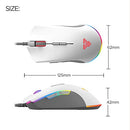 Fantech Gaming PC Mouse 10000 Adjustable DPI Wired RGB LED Light Seven Macro Button Computer Mice (X17) (White)
