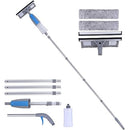 Window Squeegee Cleaner Tool with Spray, 3-in-1 Window Washer Cleaning Kit with Extension Pole, 74.8" Telescopic Window Wiper with Bendable Head, Glass Cleaning Tools for High Window Indoor/Outdoor
