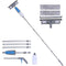 Window Squeegee Cleaner Tool with Spray, 3-in-1 Window Washer Cleaning Kit with Extension Pole, 74.8" Telescopic Window Wiper with Bendable Head, Glass Cleaning Tools for High Window Indoor/Outdoor