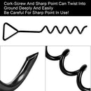 ZIZILAND Trampoline Anchor Kit, Heavy Duty Tie Down System with Spiral Ground Anchor Stakes, Swing Set Anchors, Set of 4 (Black)