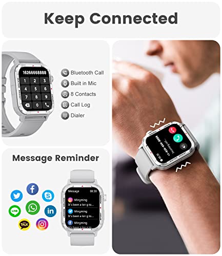 LIGE Smart Watch with Bluetooth Call Answer/Dail for Men Women,1.85'' HD Full Touch Screen Fitness Tracker, Smartwatch with Heart Rate Blood Oxygen Blood Pressure Sleep Monitor for Android and iPhone