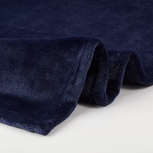 SERTA Cozy Plush Thick Fuzzy Soft Throw Blanket for Bed and Couch, 30 in x 40 in, Navy