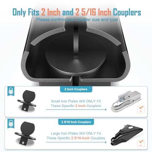 NenNicht Trailer Lock Fits 2" and 2-5/16"-Inch Couplers, Anti Theft Heavy-Duty Steel Trailer Hitch Locks, Camper Accessories for Travel Trailers Boats Trucks Rvs Coupler Lock