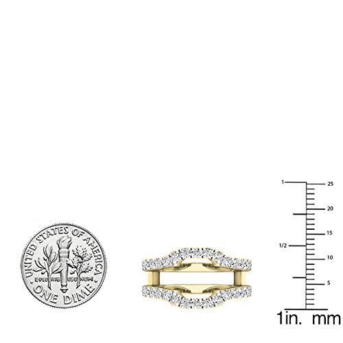 1.00 Carat (ctw) Round Diamond Ladies Wedding Band Enhancer Guard Ring 1 CT, 10K Yellow Gold, Size 9.5