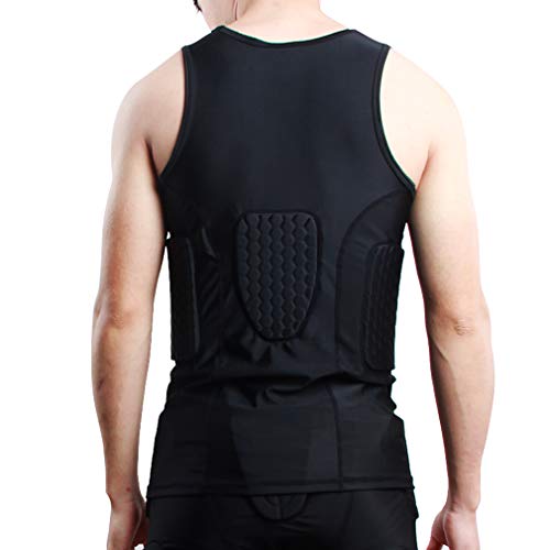 Minimal Men’s Padded Compression Shirt Sports Protective Vest Rash Guard Soccer Basketball Training Tank Top