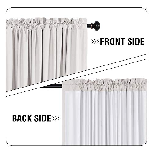 H.VERSAILTEX 100% Blackout Curtains 84 Inches Long Full Light Blocking Curtain Draperies with Soft White Coating for Bedroom Living Room Thermal Insulated Window Treatment Set of 2 Panels, Natural