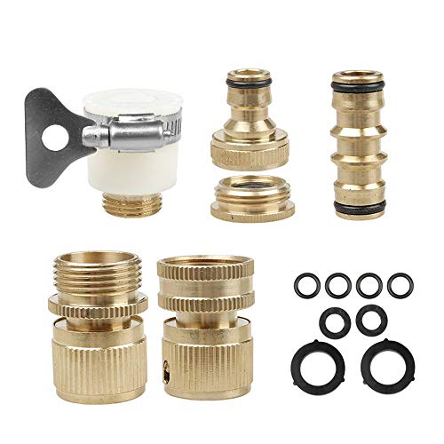 OTNE Hose Fittings Brass Garden Hose Expandable Stretch Hose Adaptors Universal Tap Connectors Set