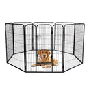 Pawz 8 Panel Fence Playpen for Dog, Size 24 Inch, Black