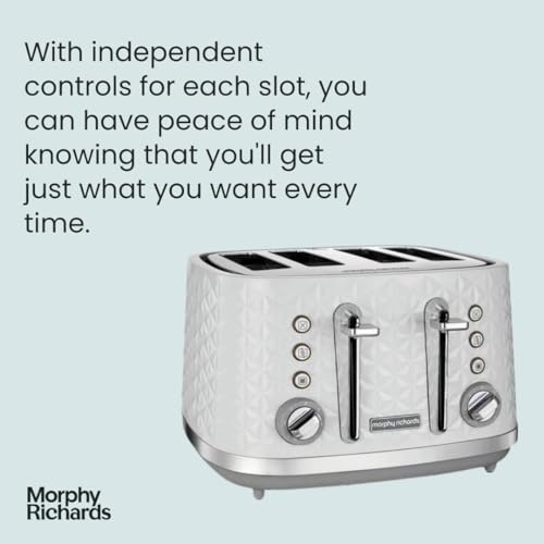 Morphy Richards Vector 4 Slice Toaster 248134 White Four Slice Toaster White Toaster