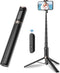 TONEOF 60" Cell Phone Selfie Stick Tripod,Smartphone Tripod Stand All-in-1 with Integrated Wireless Remote,Portable,Lightweight,Extendable Phone Tripod for 4''-7'' iPhone and Android