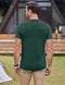 Coofandy Men's Knit Polo Shirt Short Sleeve Vintage Striped Golf Shirt, Green & Black, Medium